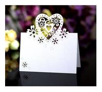 100pcs Amour Cœur/Place Carte/Carte de Siège/étiquette/Coupe au laser étiquette nom carte/carte Table/Table pour mariage Fêtes