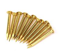 100Pcs Clous en Laiton, Clous de Rosace en Laiton Clous de Rosace à Tête Ronde en Laiton pour Bois Miroir de Cadre Photo Suspendu Accessoires de Quincaillerie de Charnière (22 mm de long, gras)
