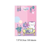 100pcs Kawaii Ours Arc-En-Ciel Déchirable Bloc-Notes Fournitures Scolaires Papier Couleur Stationnaire Bureau Décoration Accessoires 75x10.5cm