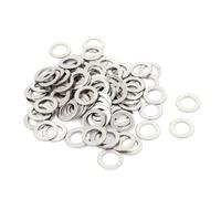 sourcing map M6x10mmx0.5mm Rondelle Plate en Acier Inoxydable Rond pour Vis à Boulon 100Pcs