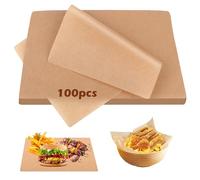 100Pcs Papier Cuisson Feuille Prédécoupé,Papier Sulfurisé,Antiadhésif Naturel pour le Four et le Grill,pour la Cuisine, le Grill la Vapeur et la Friteuse a Air,la cuisson des aliments,grillades