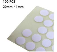 100PCS Pastilles Adhesives Ronds 20mm Transparent Double Face 1mm Epaisseur
