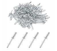 100pcs Rivets Aveugles en Aluminium avec Large Tête 4mm x 12mm,Rivets Pop Solides et Résistants, Idéal pour Riveteuse, Bâtiments, Nautisme et Automobile