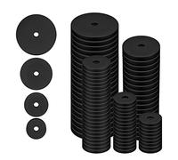 100pcs Rondelles Plates en Caoutchouc, 20/25/30/40mm Rondelles en Caoutchouc Robuste Rondelle Plate Noire Coussinets Amortisseurs de Vibrations pour Appareils Électroménagers Robinets Vis