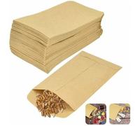 100Pcs Sacs en Papier Kraft Marron 20 x 12 cm Sac Alimentaire Pochette Kraft Graines Sachet Recyclable Sac en Kraft Papier Vintage