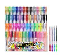 100PCS Stylos en Gel Couleur - AMOUNE - Encre gel - Fine - Adulte - Multicolores