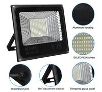 100W 150LED Projecteur led Exterieur Puissant 9000lm Eclairage Exterieur Mural Led Jardin Spot Led Jardin