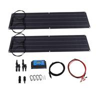 100W Flexible Solar Panel with Cable Monocrystalline PET Photovoltaic Panel for Power Station Black