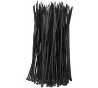 100x Attaches Câbles Robustes 250x4,8mm, Collier de Fixation Noir au Nylon | Serre-Câble Anti-UV 22kg Idéal pour Brise-Vue, Canisse de Balcon, Clôture de Jardin, Tuteurage Plante et Terrasse