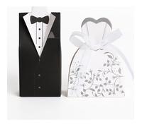 100x Boîte à dragées 50 couples Marié + Mariée Bonbonnière Cadeau Faveur pour Mariage 9