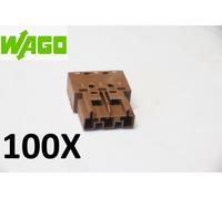 100X Connecteurs Male 3 pôles , 4mm² , Marron , WINSTA® MIDI - WAGO 770-1373