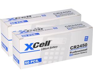 100x CR2450 pile bouton au lithium 3V / 620mAh (20x pack de 5)