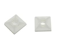 100x Douille adhésive pour Attache de câble 20x20mm Blanc naturel Auto-adhésif