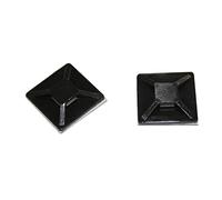 100x Douille adhésive pour Attache de câble 20x20mm noir Auto-adhésif