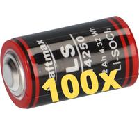 100x pile Kraftmax Lithium 3,6V LS14250 1/2 AA - Cellule