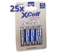 100x XTREME pile lithium AA Mignon FR6 L91 XCell 25x blister de 4 pièces