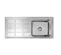 100x46, évier inox 304 18/8 0,8mm,Évier cuisine,évier en acier inoxydable,Évier de cuisine 1 Bac,Brossé Rectangle
