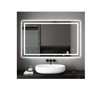 100x60cm Miroir Mural avec 30 Watt Eclairage, Miroir Salle de Bain d'Anti-Buée, Miroir Lumineux à Economie d'Energie, Lumière Blanc Froid 6400K +