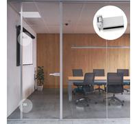 Emuca - Charnière pour porte en verre avec garniture, charnière horizontale avec embout de 40mm, pour porte de 8-12mm, aluminium et acier, gris métallique