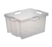 Caisse Plastique solide transparente 24 litres - Transparent
