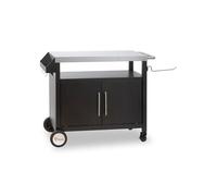 BBQ-Toro Chariot de barbecue 103,5 x 59 x 81 cm, argent/noir Table de barbecue avec grande surface de travail