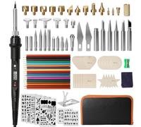 103-Piece Pyrograveur sur Bois, Kit de Pyrogravure fer à Souder | 80W Écran Numérique Stylo Graveur, 200-500℃ Réglable, pour Pyrogravure, Soudage, Bricolage, Artisanat Sur Bois, Cuir etc