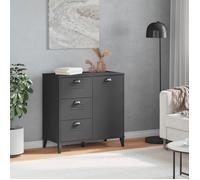 (10401)Commode - contemporain - Buffet rangement - VIKEN gris anthracite 80x40x80 cm bois d'ingénierie ,poid:27.3 kg