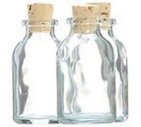105 mini bouteilles en verre 6 cm avec bouchon liège Transparent G