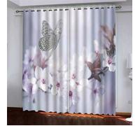 [106]Rideau Occultant Papillon Isolant Thermique Rideaux Occultants 100% Polyester pour Salon Chambre Decoration-60x160CM