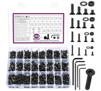 1064 Pcs Vis M3 M4 M5 M6 et Écrous,Vis à Tête Fraisée Boulons et Écrous Set | Noir Vis à Tête Fraisée à Tête Hexagonale et Écrous Avec Rondelles Kit，Vis Six Pans Creux Assortiment Avec Clés Hexagonale