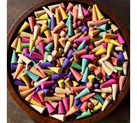 108 pièces Cônes d'encens en bois de santal naturel, encens aromatique parfumé pour la chambre, la salle de bain, le salon - antibactérien, sans plumes, fabriqué en bois Paquet mixte de 108 pièces,108