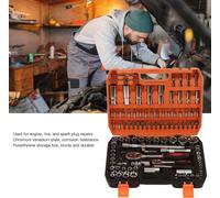 108 Pieces Mechanical Repair Tools Impact Socket Assortment Kit Ratchet and Hex Wrenches Screwdriver Bits