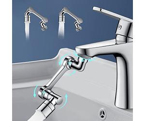 1080 Degrés Aérateur de Robinet, Mousseur robinet cuisine, Filtre économiseur d'eau, Pivotant Mousseur, 2 Modes adaptateur Pour robinets avec diamètre de filetage mâle de 20/22/24mm (Argent)