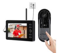 1080P Sonnette sans Fil avec Caméra avec Écran 4.3" Visiophone Vidéo Exterieur étanche Interphone sans WiFi Connexion Bluetooth 2.4G L'intérieur Peut Réveiller la Sonnette extérieureVoir Vision 120°