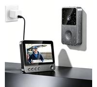 1080p Sonnette sans Fil avec Camera, IP65 Sonnette sans Fil Exterieur Eetanche avec Écran 4.3", Visiophone sans Fil avec Camera Caméra HD Interphone Vision Nocturne Infrarouge Audio Bidirectionnel