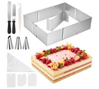 10cm de Haut Cadre Patisserie Rectangulaire CadreGateau Réglable Extensible