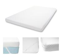 10cm Surmatelas en mousse à froid HWC-E63, Couvre-matelas, housse de matelas 140x200cm Blanc