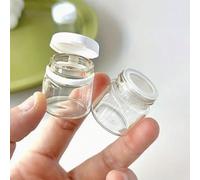 10g Mini pot de crème cosmétique en verre avec couvercle blanc, récipient de beauté portable sans parfum, idéal pour les voyages. Flacon rechargeable, produits de soins essentiels de beauté, nécessité