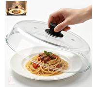 10in Cloche Micro Onde Verre, Couvercle Micro-Ondes En Verre Borosilicaté, Sans Bpa, Avec Trou D'aération, Compatible Lave-Vaisselle, Convient Aux Cuisines Et Aux Bureaux