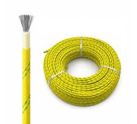 10M 0.3-6mm² Fil Tressé Silicone Haute Temp 200°C Fibre Verre Cuivre Étainé | Monoconducteur, Ignifuge Et Flexible, Pour Appareils Électroménagers, Automobile Et Industrie(Yellow-green,10mm²(8 AWG))