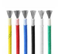 10M 0.3-6mm² Fil Tressé Silicone Haute Temp 200°C Fibre Verre Cuivre Étainé | Monoconducteur, Ignifuge Et Flexible, Pour Appareils Électroménagers, Automobile Et Industrie(Black,6mm²(10 AWG))