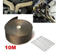 10M Bande Thermique Echappement Isolant Thermique Bande avec 10 Attaches en Acier Inoxydable pour Ruban d'isolation Thermique d