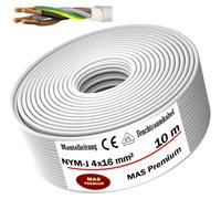 10m de câble électrique pour locaux humides Câble sous gaine NYM-J 4x16 mm² Câble électrique
