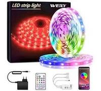 10m ruban led bleutooth,bande led 300 leds 5050 rgb contrôlé par app du smartphone, synchroniser avec rythme de musique de minuterie, décoration de G