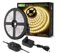 10M Ruban LED Dimmable, Bande LED Blanc Chaud 3000K 600 LEDs SMD 2835, 12V Bandeau LED Autocollant avec Variateur