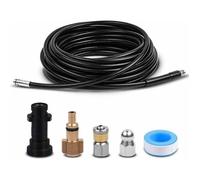 10M Tuyau Débouche Canalisation pour Kärcher Kit de Nettoyage du Tuyau de Vidange du Nettoyeur Haute Pression avec Buse à Jet et Bu