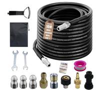 10M Tuyau Déboucheur Canalisation Kit, compatible avec Kärcher k2-k7, Bosch, 400 Bar/5800PSI, Déboucheur Canalisation Haute Pression, Tuyau de Nettoyage Pression, avec Buses et Adaptateurs