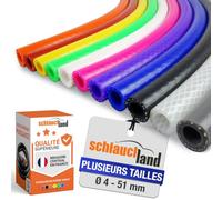 10m TUYAU EN SILICONE FLEXIBLE VARIO Ø 4mm JAUNE 200°C Eau Air Gaz | CHOIX TAILLES ET COULEURS | CONDUIT TUBE renforcé textile Haute Basse Temperature Vide d'aspiration Refroidisseur Radiateur