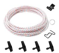 10M X 4MM Pièces Moteur Corde, Ferme Corde de Démarrage de Rechange, Corde Lanceur Tondeuse avec 4 Poignée de Départ, Corde de Démarreur à Recul Compatible pour Tondeuse Tronçonneuse Coupe-Bordure