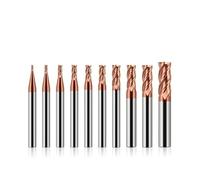 10pc HRC55 Fraise à 4 cannelures - Nano revêtement en carbure d'acier de tungstène, outils de fraise à bout plat de 1,0 mm à 8,0 mm for CNC (8,0 mm - Ensemble de 10 pièces)(3.5MM-10PCS)